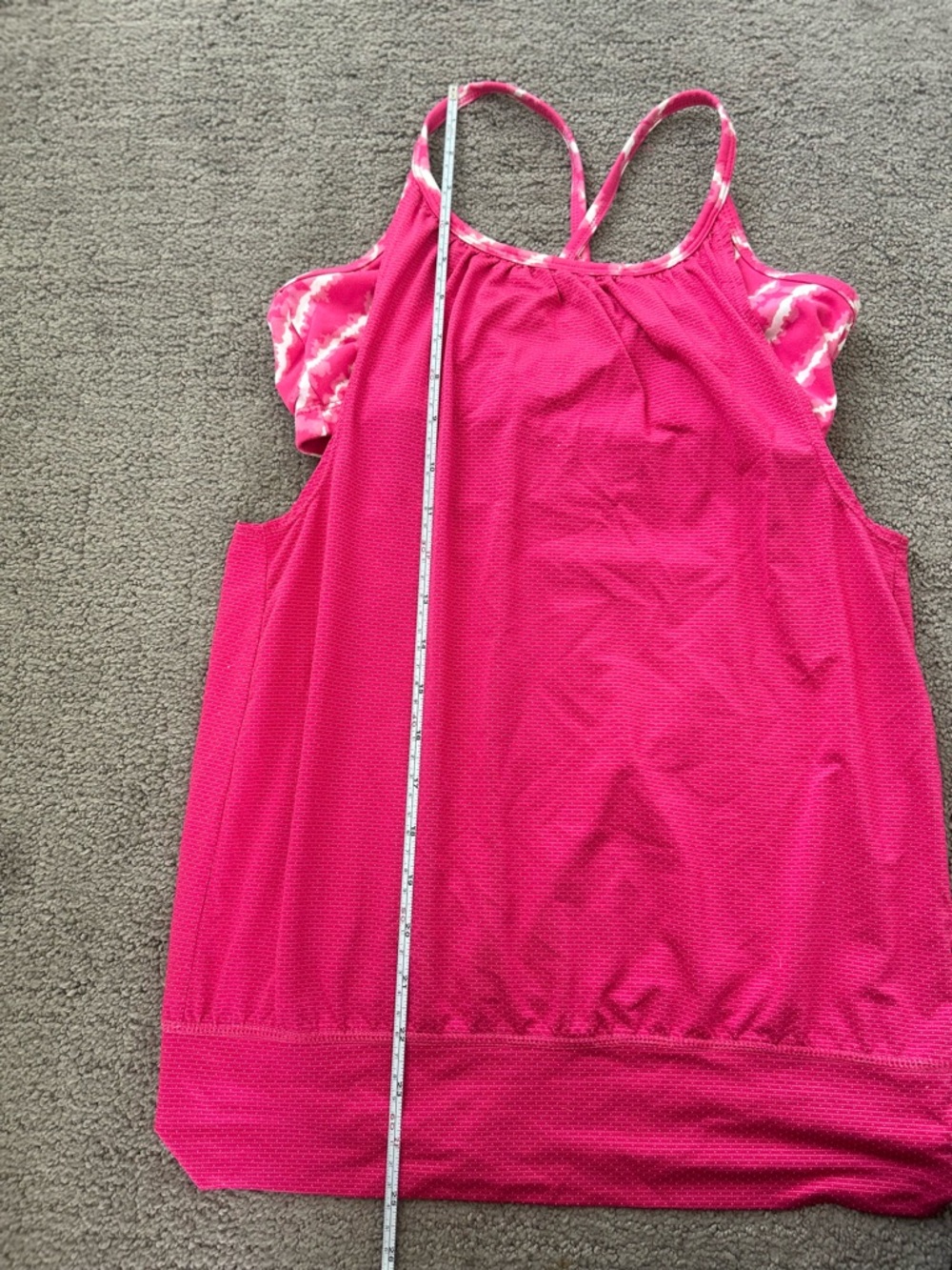 Soybu Hot Pink Tie-Dye Strappy Back Workout Tank Built-In Bra Yoga Size S - Picture 10 of 11